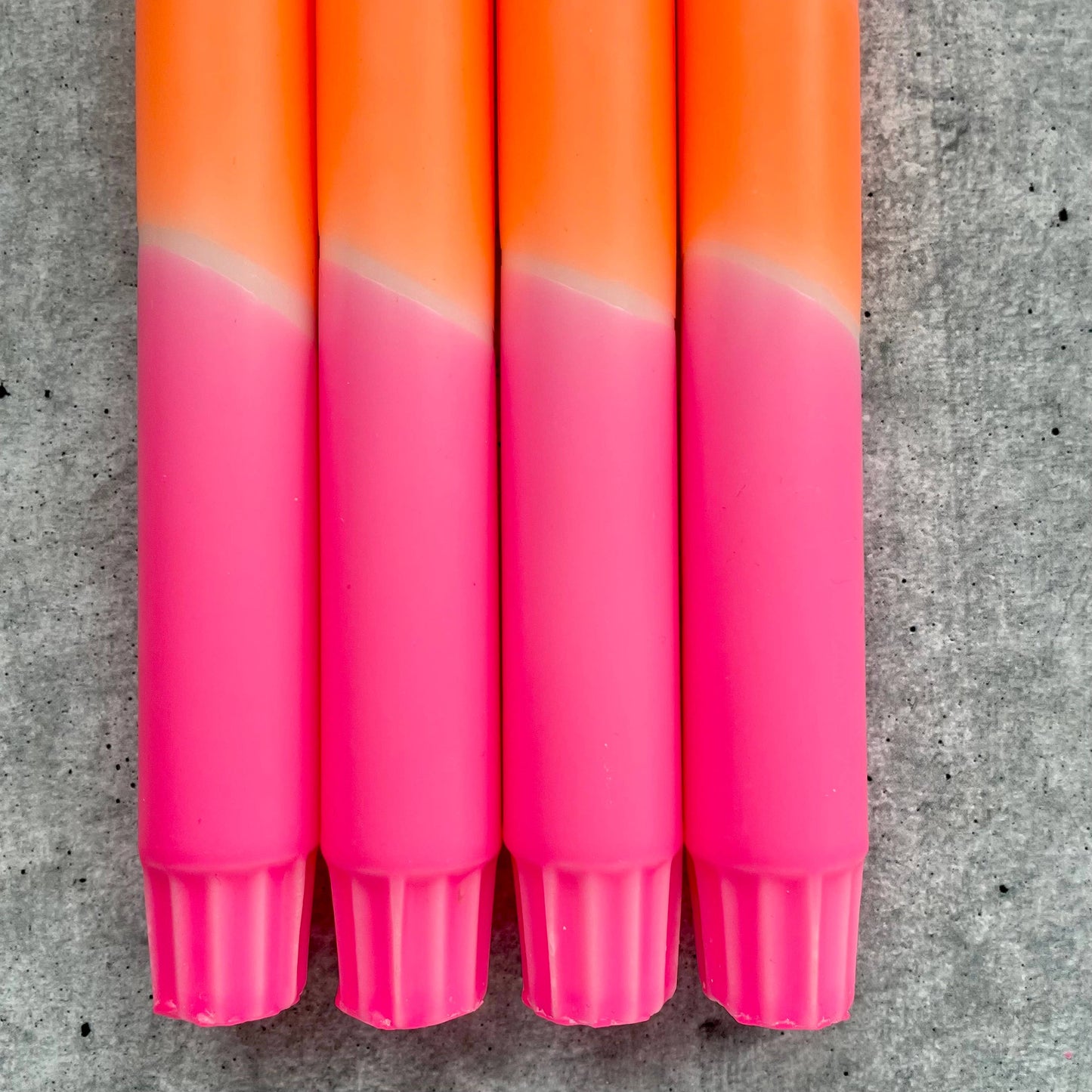 Dip Dye Kerzen - neon pinkorange