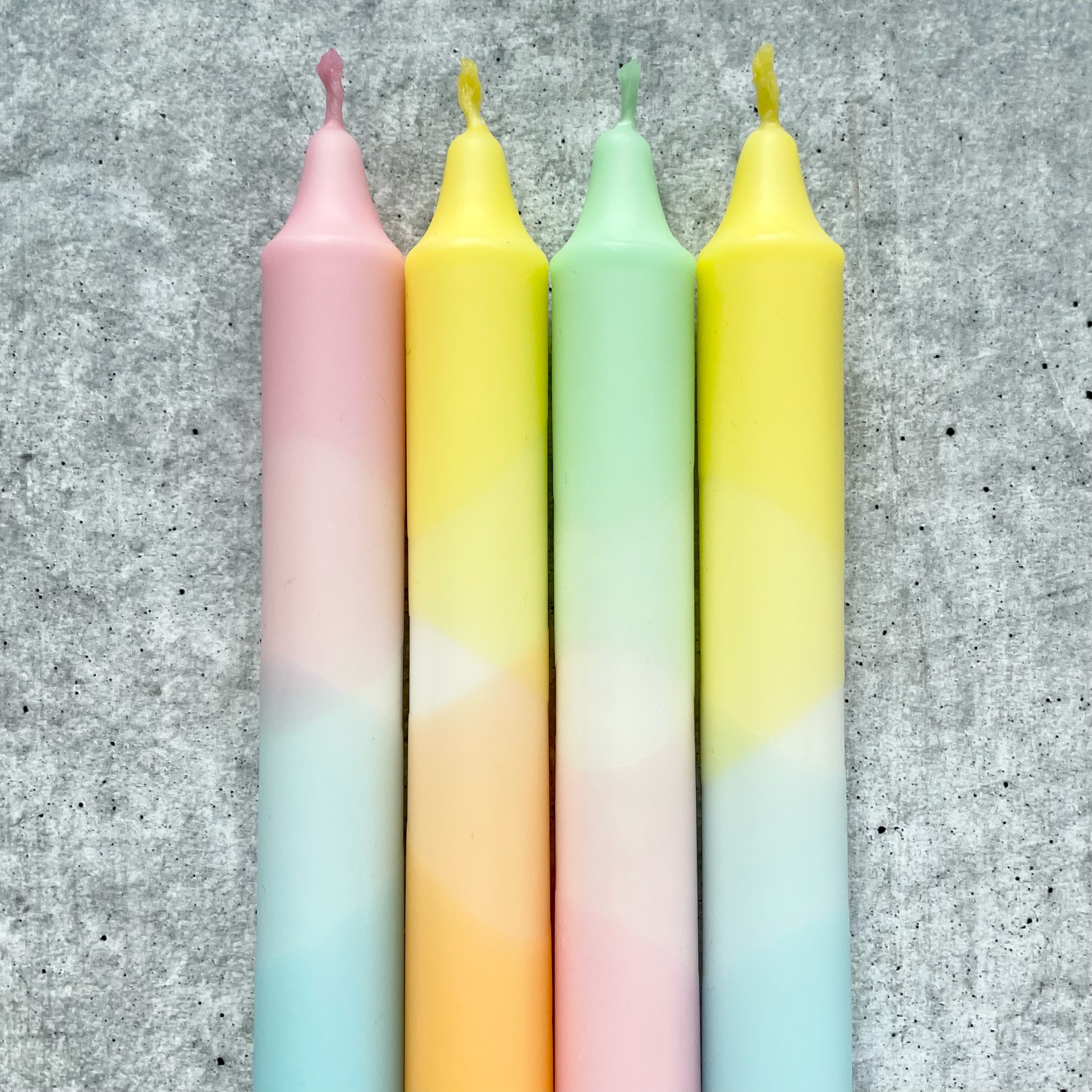 Dip Dye Kerzen - Frühling - 4er Set