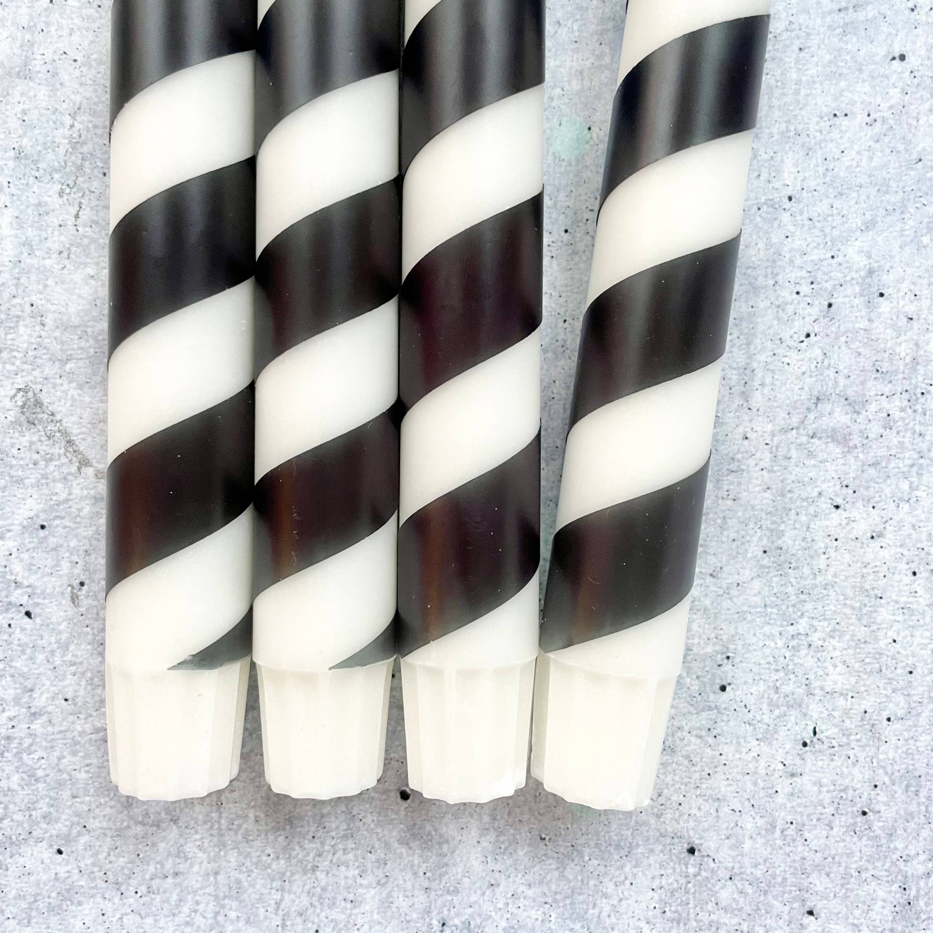 Dip Dye Kerzen - Schwarz & Weiß