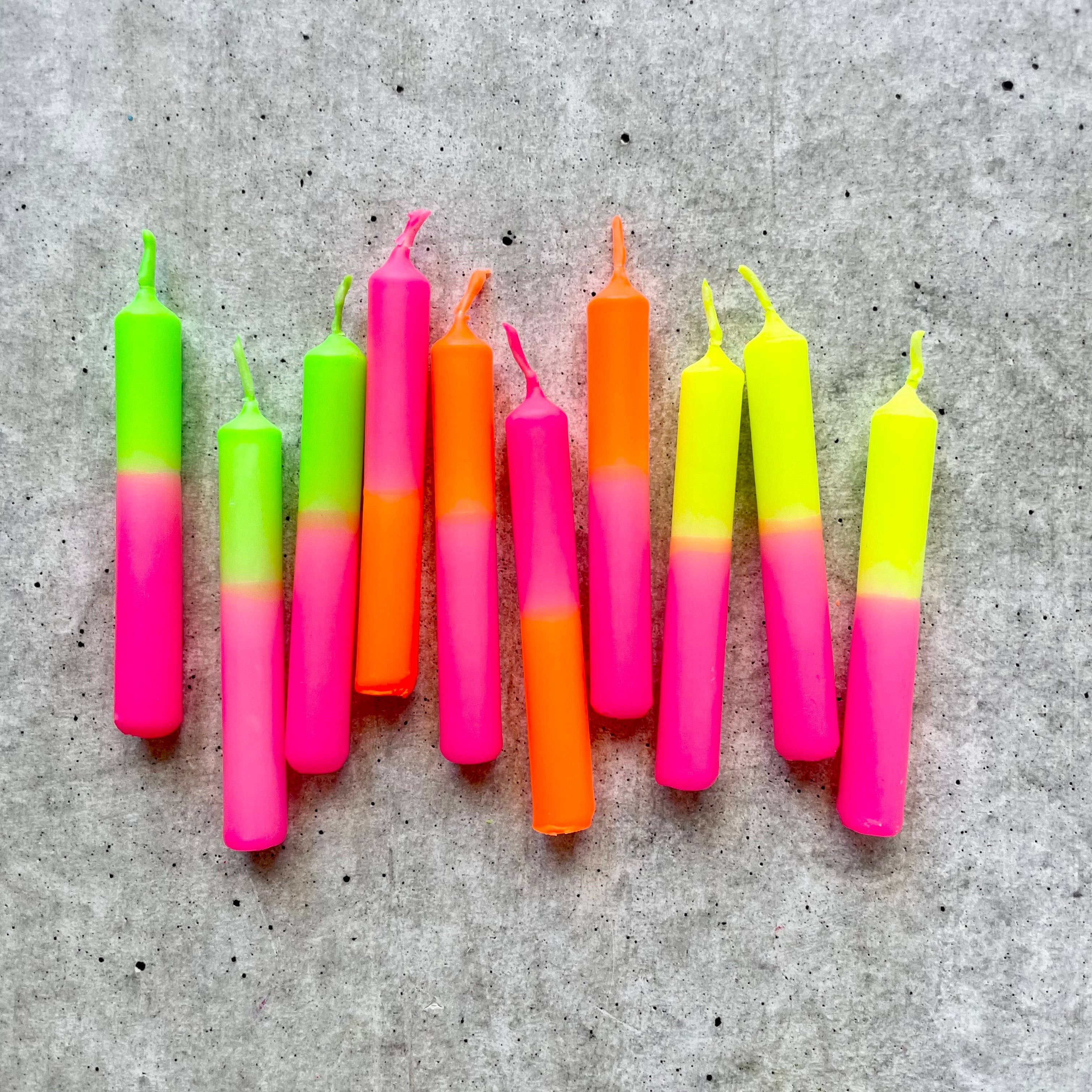 Dip Dye Kerzen Geburtstag - Neon